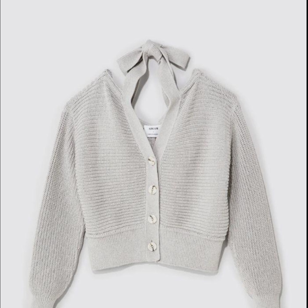 NWT Adeam x Carolyn Murphy Sora Cotton Cashmere Cardigan Grey Women's Sweater M